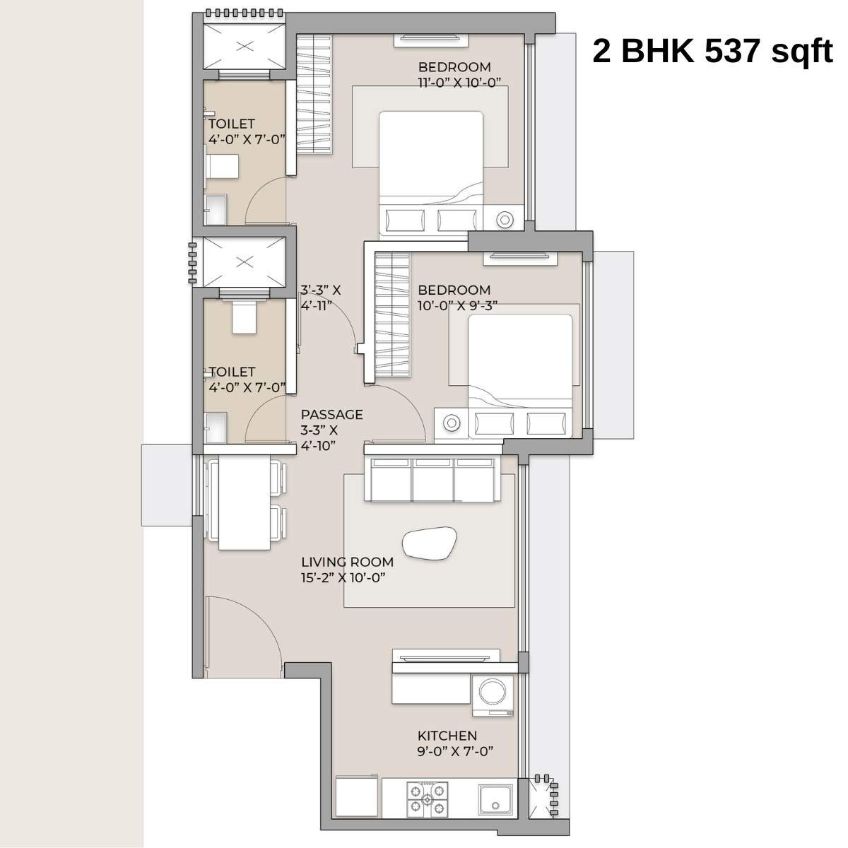 Arkade-Aspire-Floor-Plan-Wing-A-2-BHK-Unit-3-537-sqft