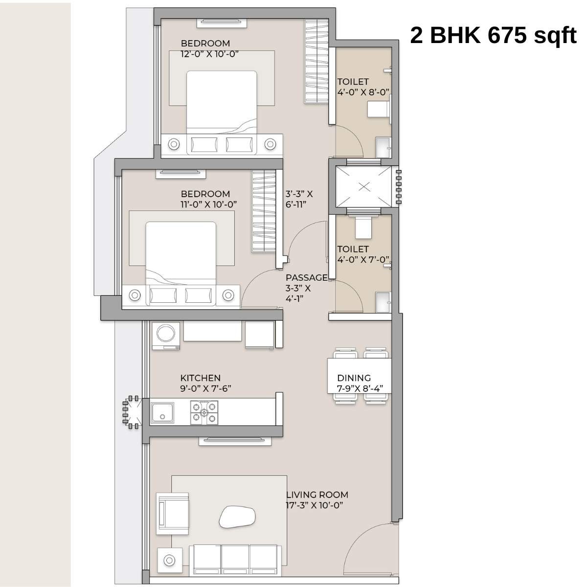 Arkade-Aspire-Floor-Plan-Wing-A-2-BHK-Unit-2-675-sqft
