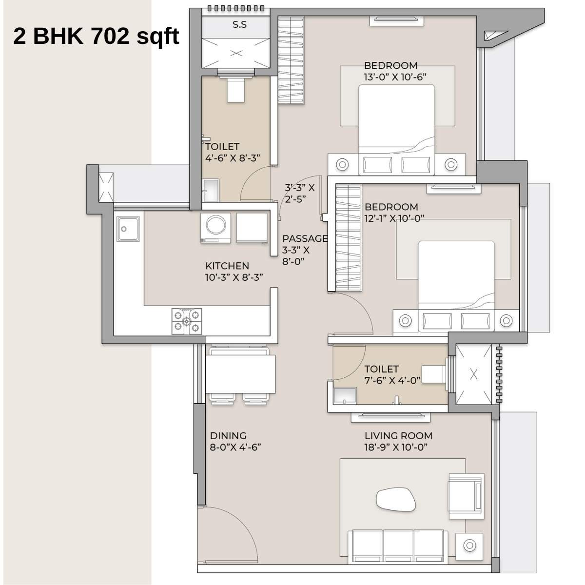 Arkade-Aspire-Floor-Plan-Wing-A-2-BHK-Unit-4-702-sqft
