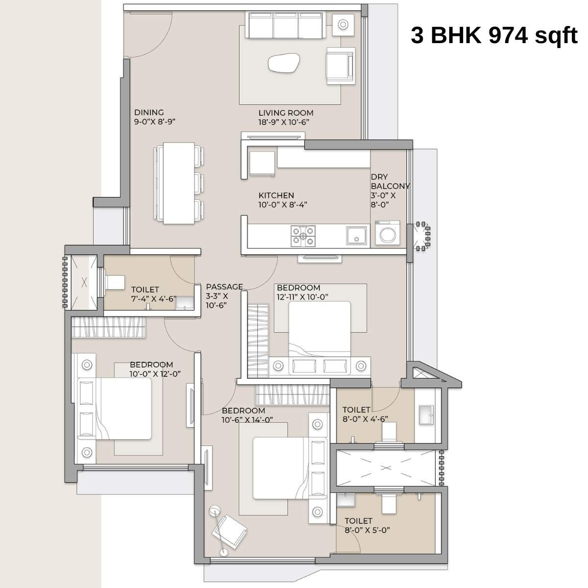Arkade-Aspire-Floor-Plan-Wing-A-3-BHK-Unit-5-974-sqft